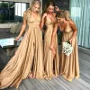 9 Colors Bridesmaid Dresses Women 2023 Sister Group Dress Sexy Split V Neck Backless Sleeveless Formal Wedding Evening Party Gowns