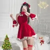 Dress Autumn and Winter New Women's Christmas Style Dress Sexy Cute Red Pleasant Sexy and Plush Ball Decorative Mini Dress NQCI