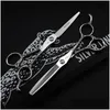 Ciseaux Ciseaux Ciseaux de coiffure de 6 pouces Professionnels de haute qualité Ensembles de coupe de cheveux Ensembles de coupe de cheveux Ciseaux de salon Outils de barbier Boutique D Dhv3C