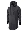 Casual zwarte hoodies mode hoge kraag fleece gothic trui hiphop lange lengte rits poncho cape mantel hoodie