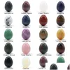 Stone Easter Ornament 20Mm Egg Statue Natural Stone Carved Decoration Rose Quartz Healing Crystal Gift Room Drop Delivery Jewelry Loo Dhcgi