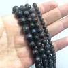 Pedras preciosas soltas natural preto escuro labradorite azul luz contas de pedra preciosa redonda para fazer jóias diy pulseira acessórios artesanais