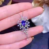 Tanzanite Wedding Pendant 68mm Natural 925 Silver 240228