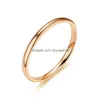 Band Rings Update Simple Stainless Steel Glaze Thin Ring Blank Rings Tail Band Fashion Jewelry For Drop Delivery Jewelry Ring Dho3L