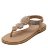 Top Zomer Sandaal Vrouwen Sandalen Boheemse Romeinse Platte Bodem Strand Schoenen Sandles Hakken Flip Flop 240228