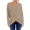 Swetery kobiet solidny kolor mody Sweter nachylony nieregularny obłokę ciepły i wygodny temperament długi rękaw