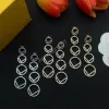 Tasarımcı Takı EaringLuxury Marka Tasarımcıları Altın Gümüş Harfler Stud Geometrik Moda Marka Crystal Rhinestone İnci Küpe Anneler Günü Düğün Takı Hediyesi
