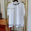 Mode Koppels Balenciga T-shirts Hoge 2024 Hals Gedrukt Casual Losse Korte Mouw Parijs Mannen En Vrouwen Tee 5B4N