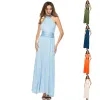 Kleid Sexy Frauen Kleid Multiway Wrap Boho Maxi Club Kreuz Halter Bandage Lange Party Kleider Solide Elegante Brautjungfern Robe Femme