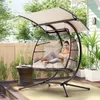 Camp Furniture Double Egg Chair With Stand Foldable Hanging Basket Nest Swinging Loveseat For Indoor Outdoor Patio Balcony GardenChair