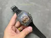 2024 Herrklocka kolfiberfodral NTPT ALL-I-ONE True Tourbillon Movement Ceramic Case/Steel Case gummiband Sapphire Mirror