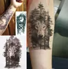 1 Stück Wasserdicht Temporäre Tätowierung Aufkleber Brust Uhr Wolf Wald Tatto Aufkleber Flash Tatoo Gefälschte Tattoos Für Frauen Männer T2007305573497