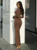 Dress Bolopi Elegant Prom Long Sleeve Maxi Dress 2023 Women New In Long Sleeve Formal Occasion Y2K Rave Festival Clothing Streetwear