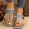 Sandales dames tongs été mode talon compensé pantoufles de plage décontracté boucle sangle Style Rome marche chaussures pour femmes