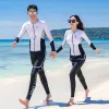 Swimwear Women's Men's Long Sleeve Rash Guard, Quick Dry Swim Shirt+Trunks+Shorts With Bikini Full Body Water Surf Swimsuit Bathing Suit