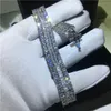 TENIS STYNISKI Blask luksusowy biżuteria Sterling Silver White Topaz CZ Diamond Stones Kobiety Wedding dla miłośników Prezent