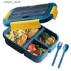大人用のベントボックスベントボックス - スプーンフォーク付きの子供用のお子様用のランチボックス - 外出中の食事BPAフリーL240307に耐久性