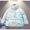 Abrigo de plumón para niños y niñas, chaquetas cálidas de otoño e invierno, cortas con capucha de Color de tamaño pequeño y mediano