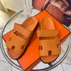 Outdoor fashion sandals designer sandals slide slippers beach classic flat sandals slide luxury summer lady leather flip flops top quality men women slides size A10