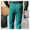 Spodnie Waffle Casual Suit Pants for Men's Spring and Autumn Business Formal Suit Pants Slim, dopasowany elastyczne pasty garnitury