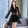 Blazers Party Women Trench Blazer Casual Coat Otwórz przednie płaszcz z płaszczem wiatrówki Pasek Pasek Summer Longline Cape Club Casual Blazer