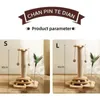 Pet Cat Toy Solid Wood Turntable Funny Stick Balls Durable Sisal Scratching Board Supplies Grab Column y240304