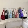 Bolsos de hombro para mujer, bandolera plisada a la moda, acolchado con nube, hilo bordado, gran capacidad, viaje, Camping