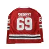 IJshockey Jersey Letterkenny Irish 69 Shoresy Naaien Borduren Outdoor Sportkleding Jerseys Hoge kwaliteit Rood Wit 240305