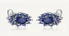 Серьги-гвоздики Gem039s Ballet 1 89Ct с натуральным синим сапфиром из чистого серебра 925 пробы с цветами, винтажные женские ювелирные изделия 221106241316