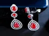 Stud CWWZircons High Quality Women Party Costume Jewelry Long Water Drop Clip On Earring without Piercing Ear Clips CZ244 2210142453832