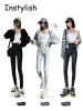 Leggings Sports Leggings for Women's Pants Push Up Tights High midje träning Leggings Vintage Harajuku Ribbed Stick Pants Fitness Gym Wear