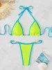 Mulheres Swimwear Mulheres Sexy Halter Micro Bikini 2023 Mulher Maiô Feminino Mulheres Mini Thong Mujer Set Brasileiro Banheira Terno Beach Wear 230313 240307