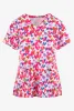Dress Summer cartoon flower pattern printing nurse scrub top female Tshirt shortsleeved Vneck scrub suit nursing staff female nurse