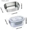 Bento Boxes 1pc 12V 24V 110V Electric Lunch Box Food Heater Box 3 In 1 Food Warmer Portable Lunch Box With Fork Spoon L240307