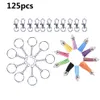 125 stuks set legering sleutelhangers kwastje bulk sleutelhangers sleutelhangers voor DIY ambachten sieraden Material308Z