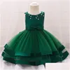 Robes de fille Robes de fille 2022 Costume de bébé Né Filles Robe Fleur Princesse Vêtements Fluffy Première Communion Baptême Robe Vêtements Dhmzk