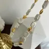 Brass Natural Freshwater Baroque Pearl Beads Necklace Women Jewelry Punk Designer Runway Rare Gown Boho Japan Korean 240306