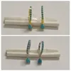 Stud Cüping Canner 2024 Trend Turquoises Stone 925 STERLING Gümüş Kadınlar için küçük narin mücevher Pentientes Mujer