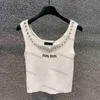 Frauen Tanks Ärmellose Gestrickte Weste Brief T Shirts Sexy Damen Strand Tanks Tops Für Sport Tops