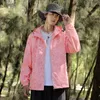 Coat Men's Spring and Autumn Clothing, New Hooded Couple, samma stil Maple Leaf Windbreaker, utomhussportjacka, herrtrenden