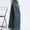 Jeans da donna Pantaloni blu Vita alta S con tasche Pantaloni da donna Originali per adolescenti Alla moda Hippie Gyaru Vibrant Stretch