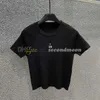 Kort ärm stickade kvinnor kvinnor bokstäver broderade tees runda nackstickor topp casual stil tee