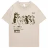 Tシャツharajuku tshirts衣類女性のカワイイ猫シャワーストリートプリントトップカジュアルコットンサマーy2kヒップホップ特大の半袖