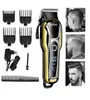 Kemei1990 kit de barbeiro cortador de cabelo aparador profissional para homens corte de cabelo recarregável salão de beleza aparadores elétricos barbeador LCD Dis1214148