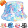 Casquettes de Baseball Printemps et Automne Chapeau de Pêcheur Double Face Teint par Cravate pour Hommes Femmes en Été Motif Imprimé Papillon Coloré Bassin Pare-Soleil à Dessus Plat