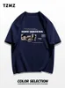 Mens T-shirts a Heavyweight Short Sleeved T-shirt for Mens Summer Fashion Hong Kong Style Design Sense Versatile Half