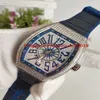 selling Top quality luxury men 'S Sports Watches COLLECTION V 45 SC DT YACHTING Silver Diamond Case Blue Dial Automatic Mens 3200