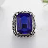 Bagues de cluster couleur or avec zircon bleu pour hommes mode hommes mariage fiançailles fête anniversaire cadeau vente entière