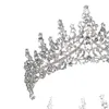 Pinces à cheveux superbe couronne de mariage collier élégant boucles d'oreilles éblouissantes ensemble de bijoux de mariée brillant pour les fêtes événements anniversaire Po Shoots