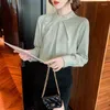 Women's Blouses Long Sleeve Chiffon Blouse Shirt Women Blusas 2024 Mock-neck Office Lady Tops Female S21